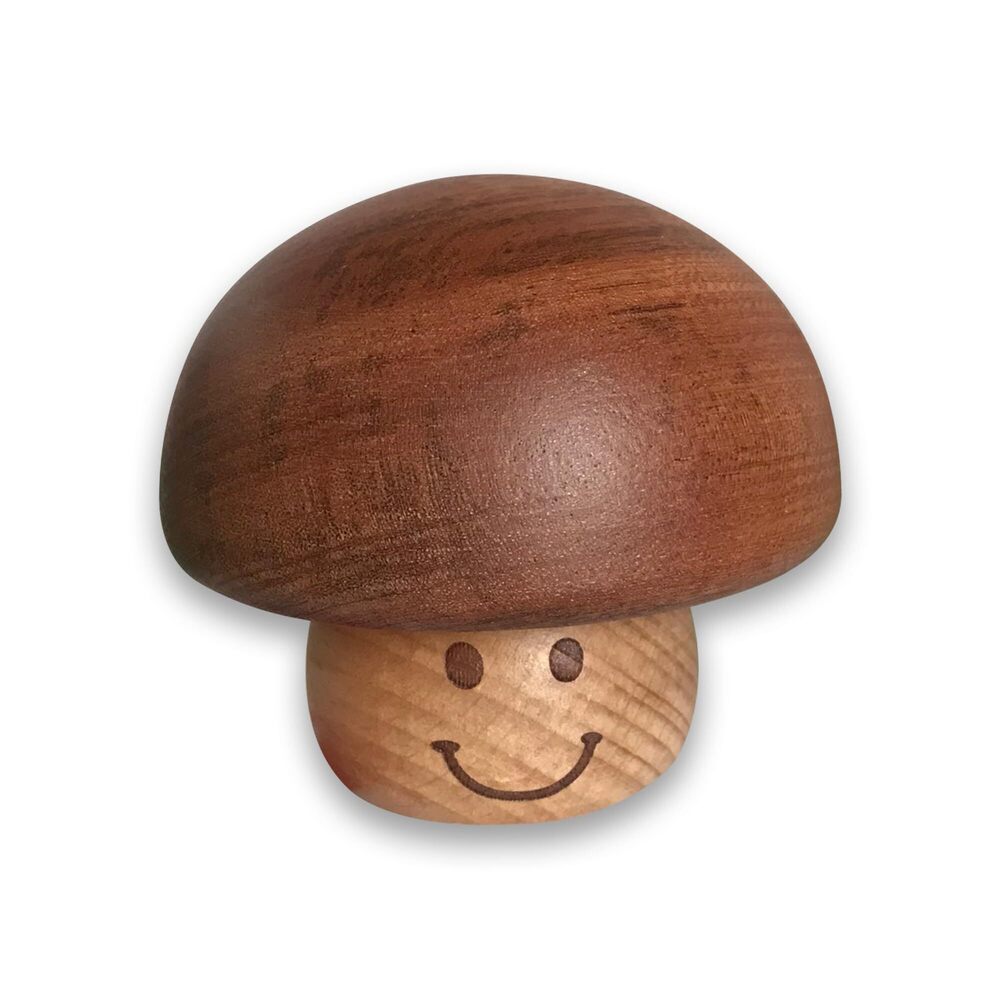 5654 Play Mozart's Lullaby Walnut Mushroom Shaped Clockwork Music Box